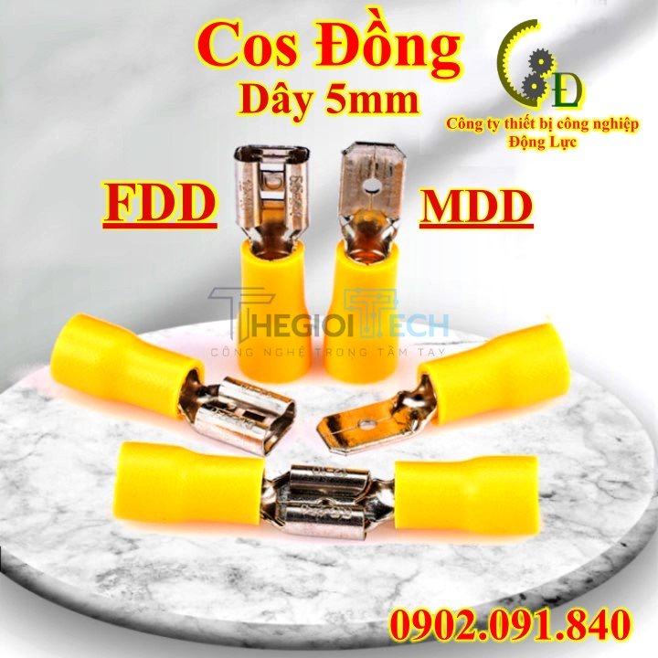 Đầu cos ghim đực hoặc cái FDD MDD 5-250, cốt âm dương bấm dây điện, cosse cót đồng cắm bình nóng lạnh, ăc quy