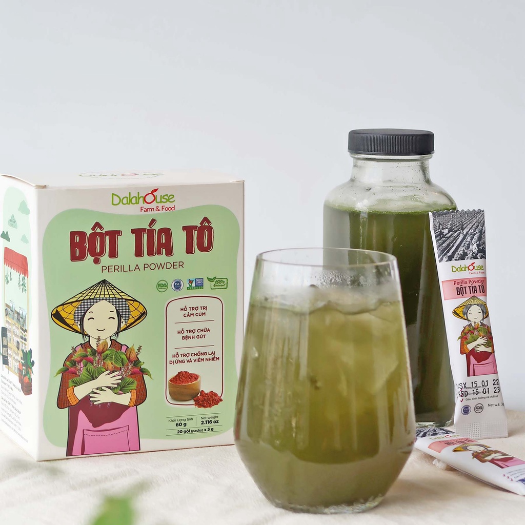 Bột tía tô sấy lạnh Dalahouse 60g - Nguyên chất hữu cơ - Công nghệ sấy lạnh đạt chuẩn Châu Âu