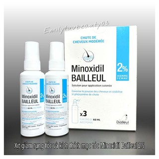 Xịt mọc tóc, giảm rụng tóc Minoxidil Bailleul 2% lọ 60ml