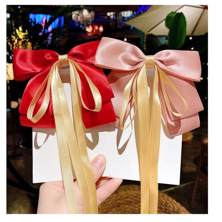 Kẹp Tóc Hình Nơ Ruy Băng Cho Bé Đáng Yêu  Phong Cách Hàn Quốc Vải Mềm Mại Nhiều Màu