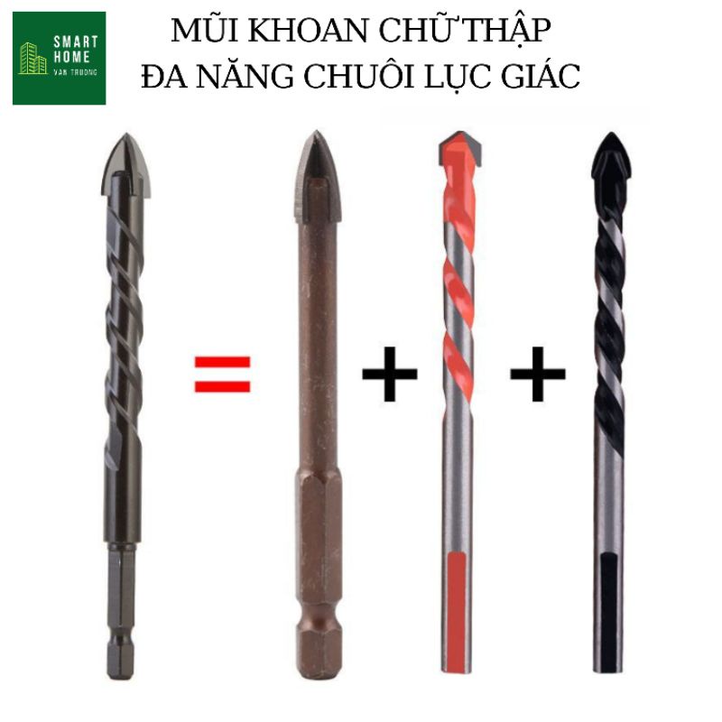 Mũi khoan đa năng khoan gạch, đá, bê tông HUKAN độ cứng cao chân lục giác 4ly 6ly 8ly 10ly 12ly