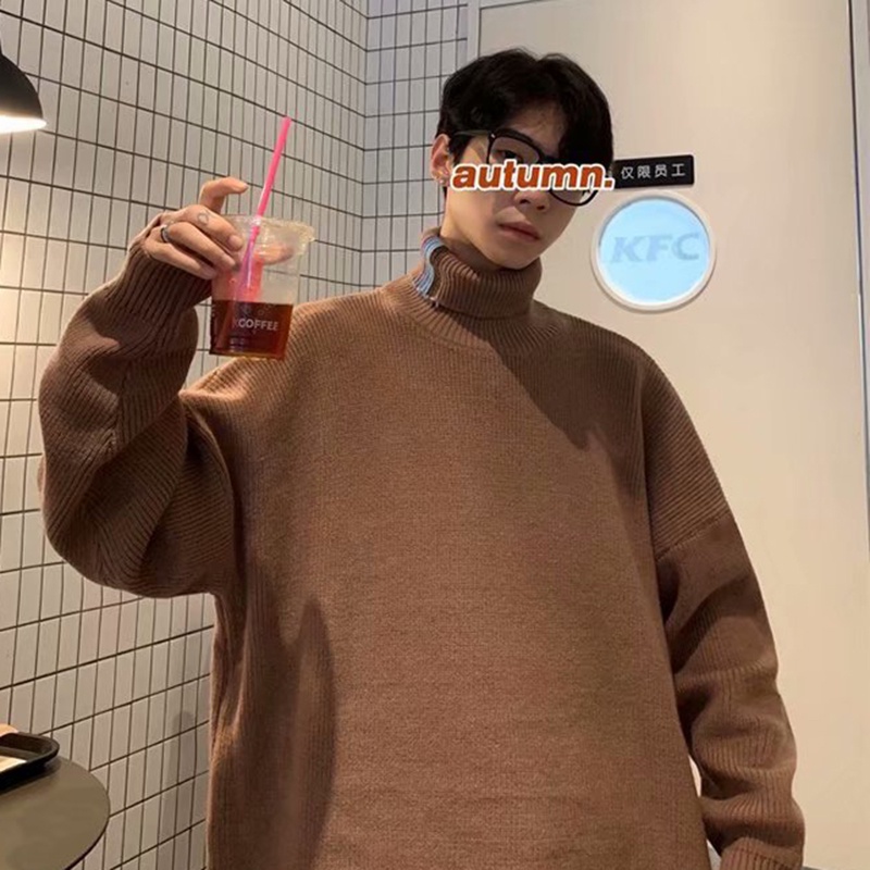 Áo sweater Cổ Lọ Dày Dặn Phong Cách Thời Trang Hàn Quốc Cho Nam Giới