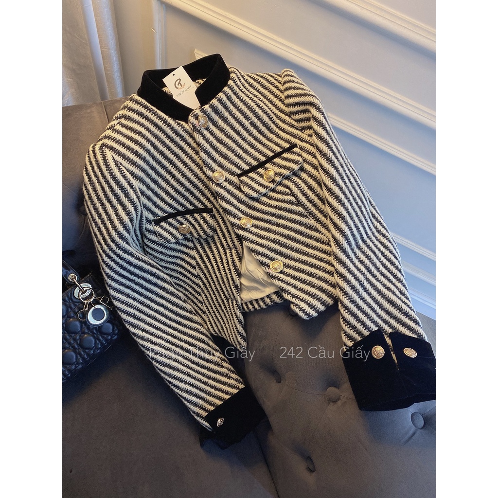 Áo Tweed vằn loại 1 cao cấp, thời trang công sở cao cấp