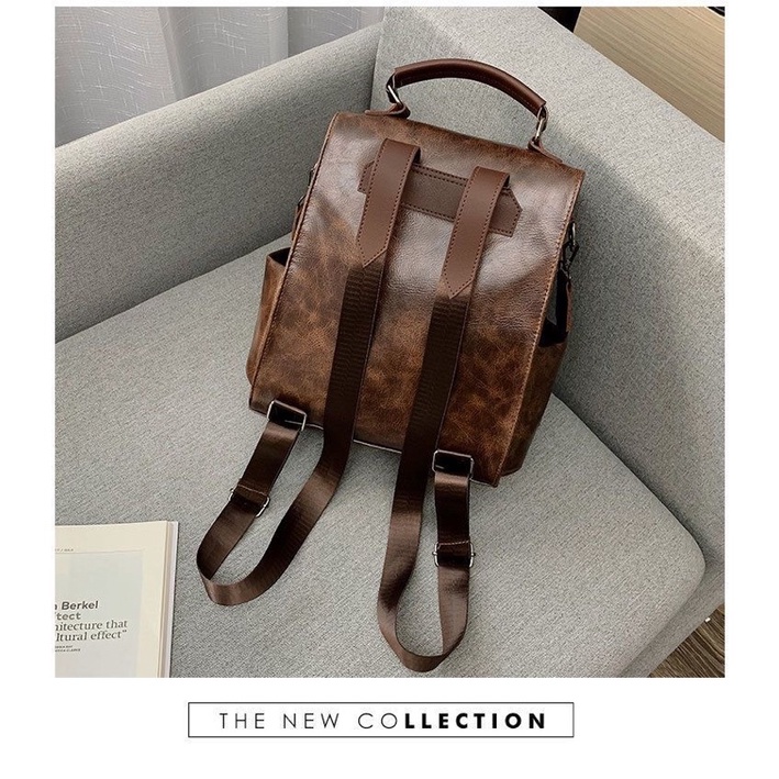 BALO THỜI TRANG NỮ VINTAGE DA PU ULZZANG BALO VUÔNG HỌC SINH BLN49H015