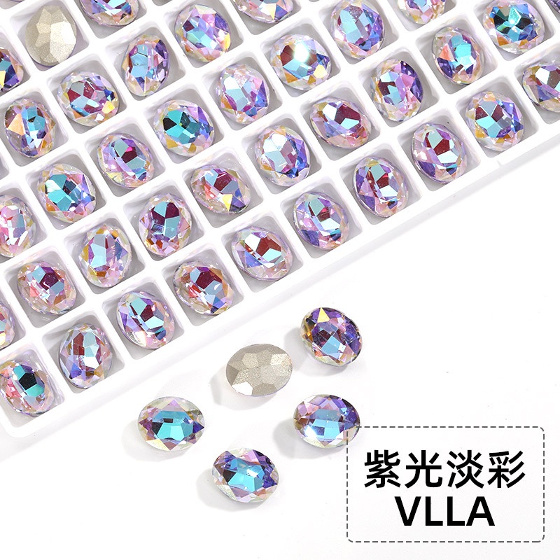 Mũi Khoan Kính Hình Oval K9 Tráng Men Đáy Nhọn Trang Trí Móng Tay Chất Lượng Cao DIY Mới