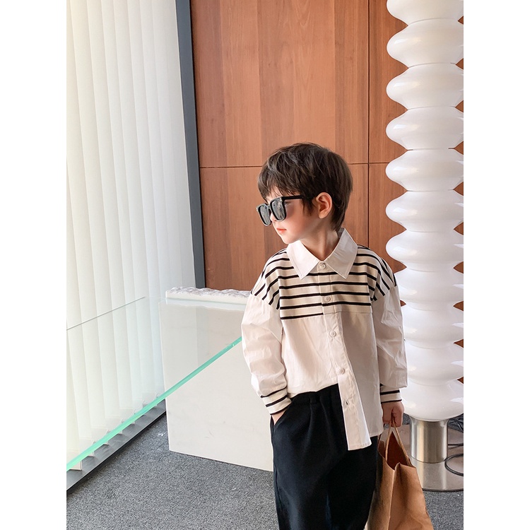Áo sơ mi hàn quốc cho bé trai bé gái, áo sơ mi trắng dài tay cho bé từ 2 đến 10 tuổi KDT13