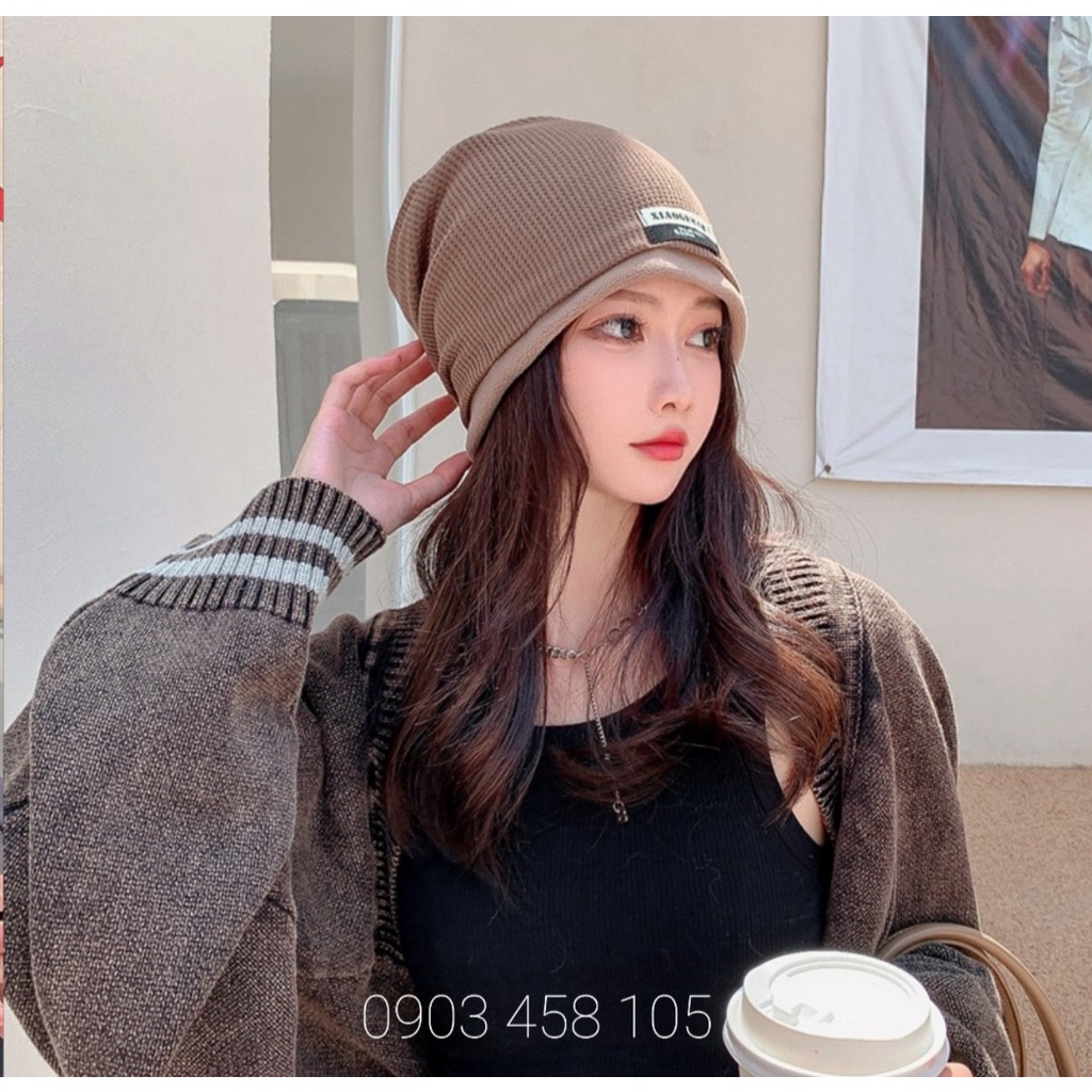 Mũ tạo kiểu kiêm khăn ống đa năng bo viền thời trang tiện lợi phong cách hàn quốc