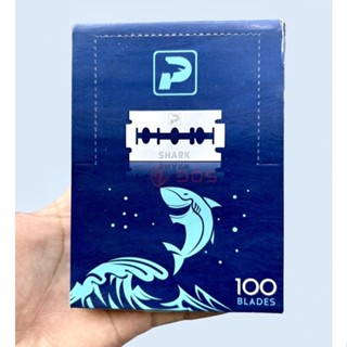    Hộp 100 lưỡi 10x10   Lưỡi dao lam Shark Cá Mập - Hàng chính hãng 