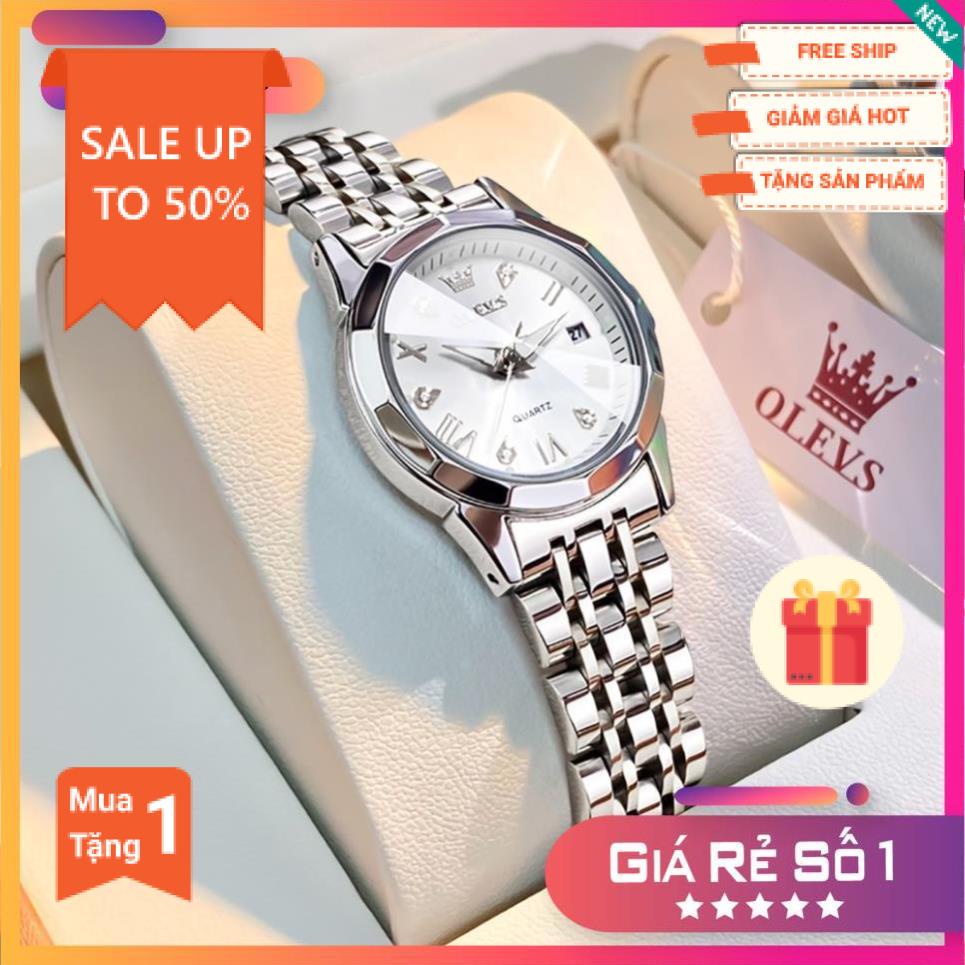 OLEVS 9931 Đồng hồ nữ chính hãng Dây đeo bằng thép không gỉ Lịch có chức năng phát sáng Chống thấm nước