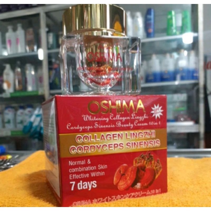 Kem OSHIMA dưỡng trắng da cao cấp Collagen _ Linh Chi_ Đông Trùng Hạ Thảo 10in1 35g