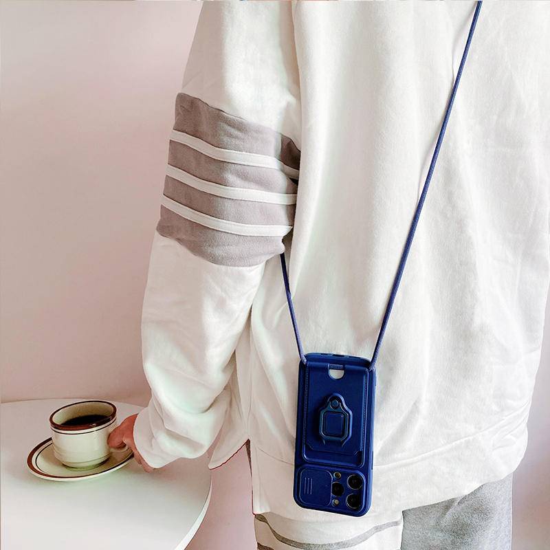 Ốp Điện Thoại Silicon Kèm Ví Đựng Thẻ Và Dây Đeo Sang Trọng Cho iphone 14 13 12 11 Pro Max Plus