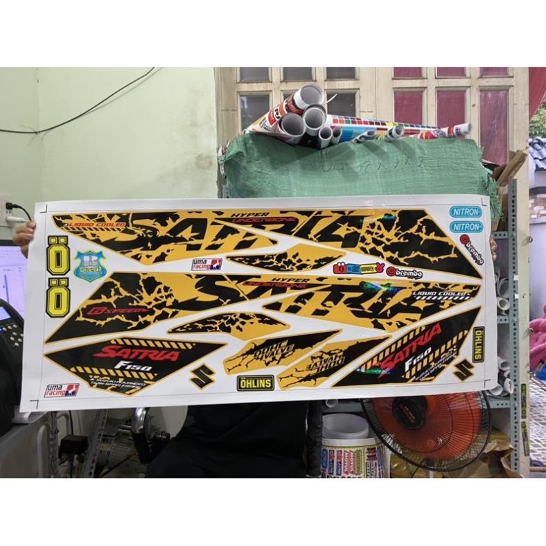 DECAL PVC 5 LỚP CHẤT LƯỢNG CAO Tem rời satria fi vàng
