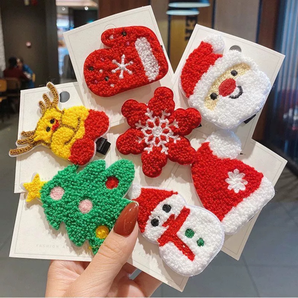 Kẹp tóc thiết kế phong cách giáng sinh dễ thương nhiều mẫu - giao ngẫu nhiên