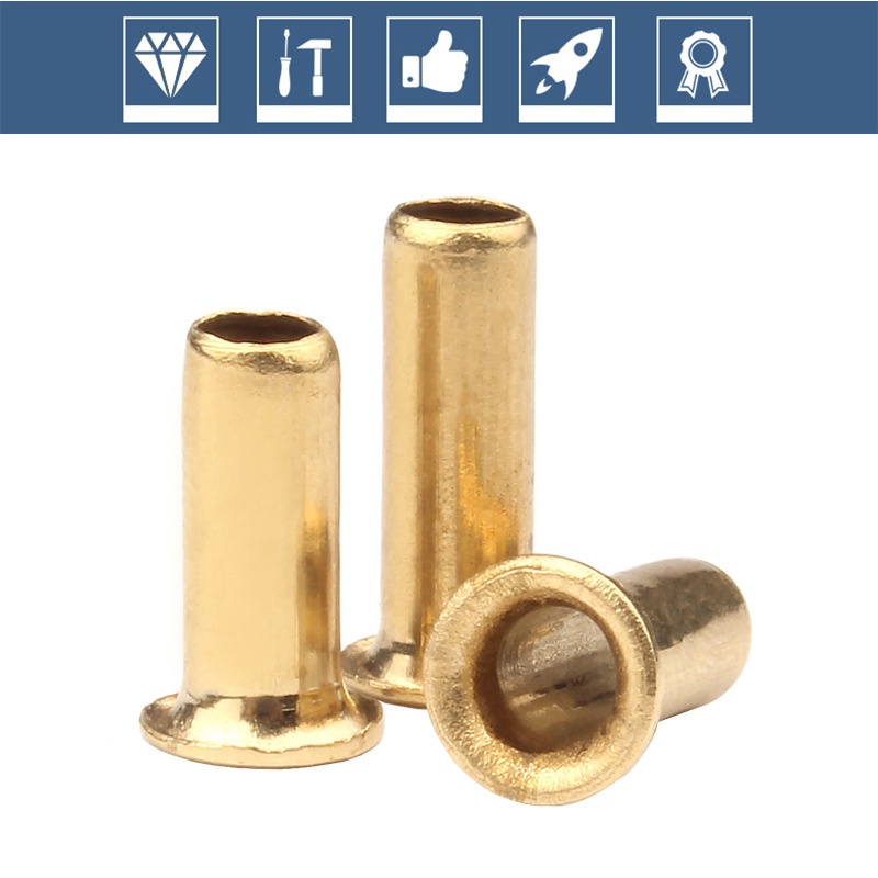 Đinh Tán Bằng Đồng M3 M3.5 M4 M5 M6 Đường Kính 0.9mm-6mm Dài 3mm - 12mm
