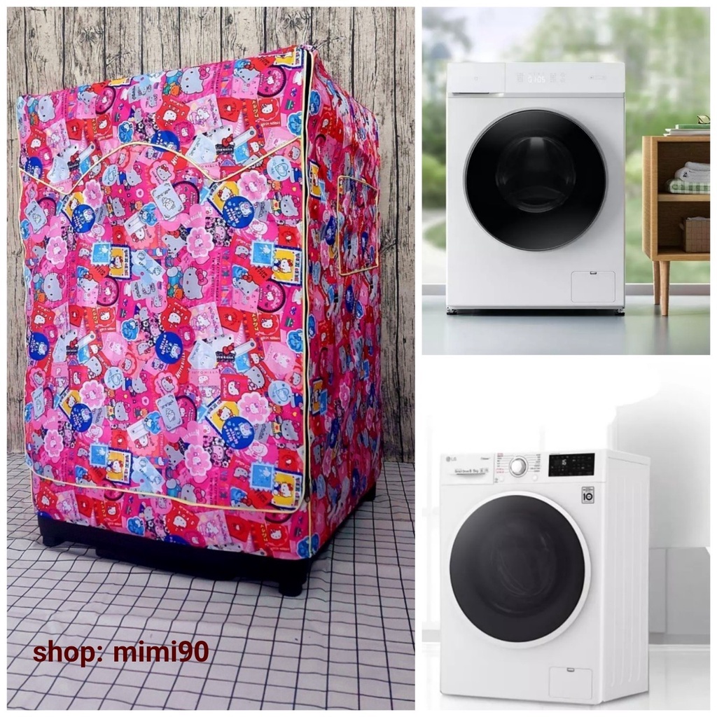 (Ḍành cho Electrolux 8-11kg) - Áo trùm máy giặt Cửa Ngang vải 2 mặt không bị bong tróc vải,khóa kéo,dây kéo loại to,bền