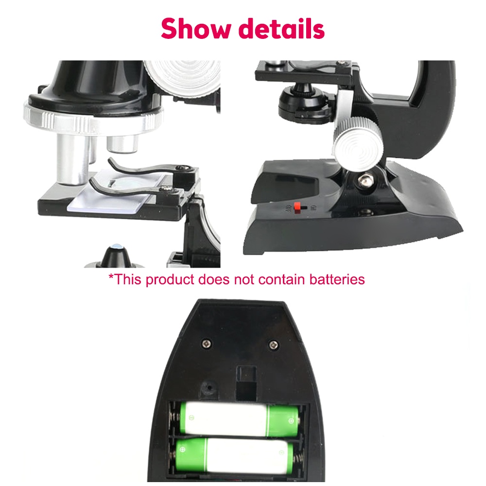 AIDEEPEN Kính hiển vi phóng đại 100/ 400/ 450X dành cho trẻ em