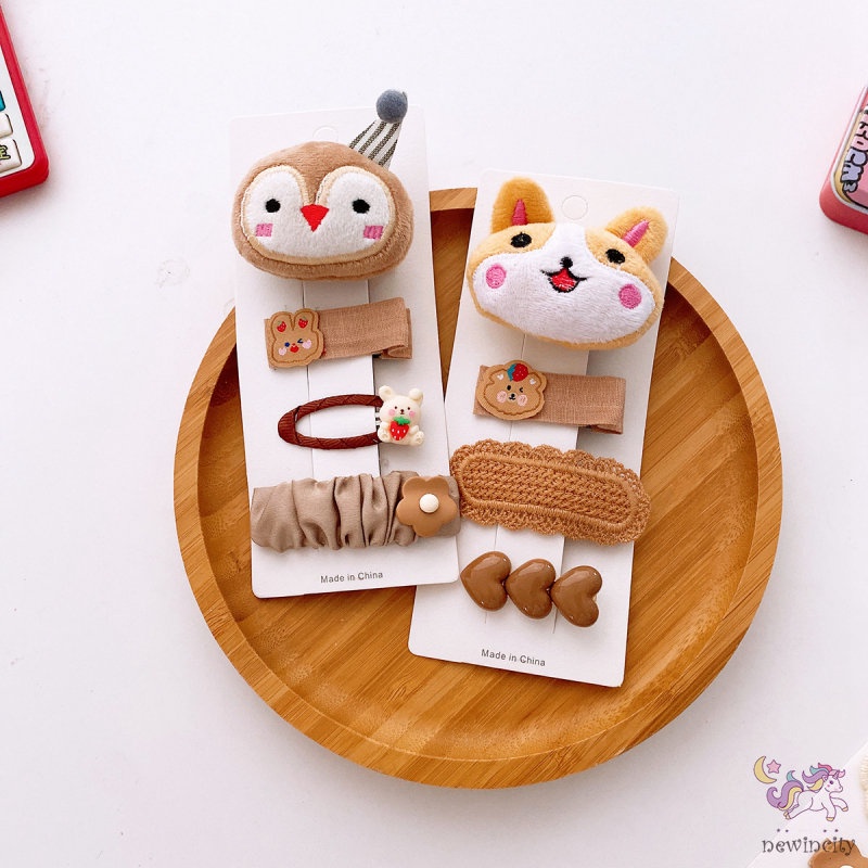Set 4 Kẹp Tóc Hình Hoạt Hình Xinh Xắn Cho Bé Gái
