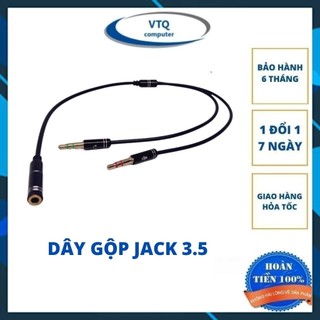 Cáp gộp loa, cáp gộp dây loa 2 vào 1 audio và mic 3.5mm loại tốt.Jack gộp tai nghe 3.5 bọc chống đứt