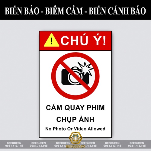 Biển Báo - Biển Cảnh Báo Cấm Quay Phim Chụp Ảnh