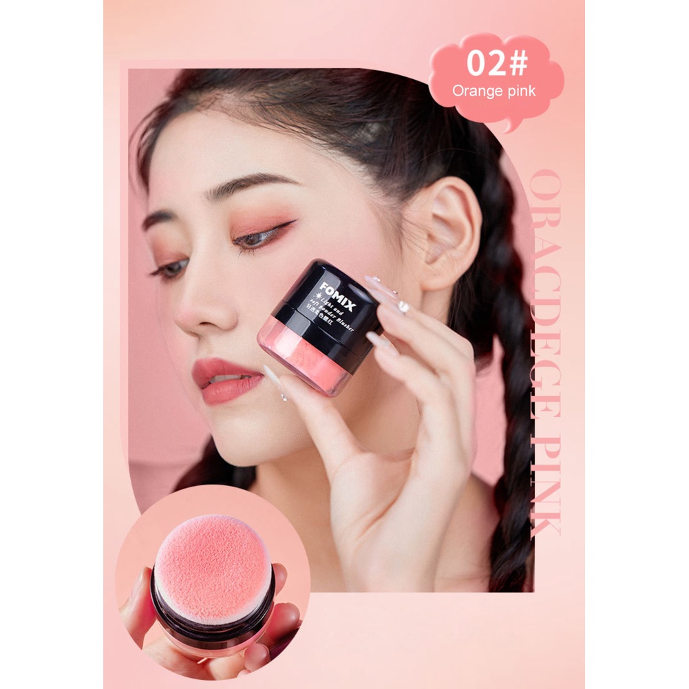 ♕FOMIX Sheer Pastel Phối Đầu Nấm Lười Đệm Không Khí Phấn Má Hồng Ánh Sáng Cao Sửa Chữa Lâu Mềm Mại Sương Rouge Bột trang Điểm UPBEST