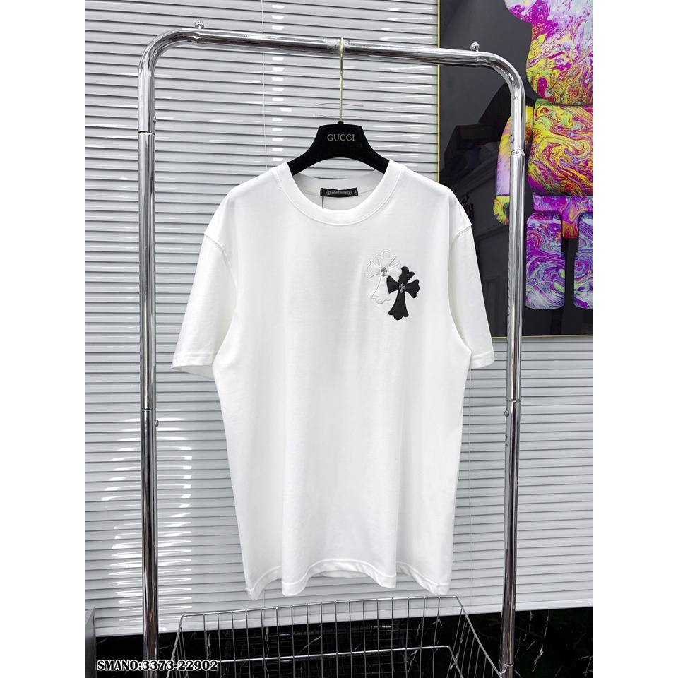 Áo Phông Nam Thêu Chữ Thập 2 Mặt Vải Mát Mịn - Áo Thun Nam Chữ Thập Đen Trắng Cực Hot