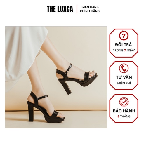 Giày Sandal cao gót Mã CG04 đế đúp, gót trụ, quai ngang,giày cao gót 12cm gót vuông