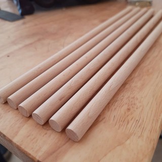 Thanh gỗ tròn 10mm dài 30cm gỗ dẻ gai phù hợp cho trẻ nhỏ