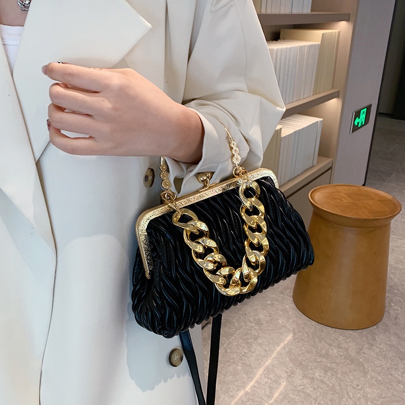 IELGY Túi Đeo Chéo Dây Xích Phong Cách Pháp Thời Trang Cho Nữ