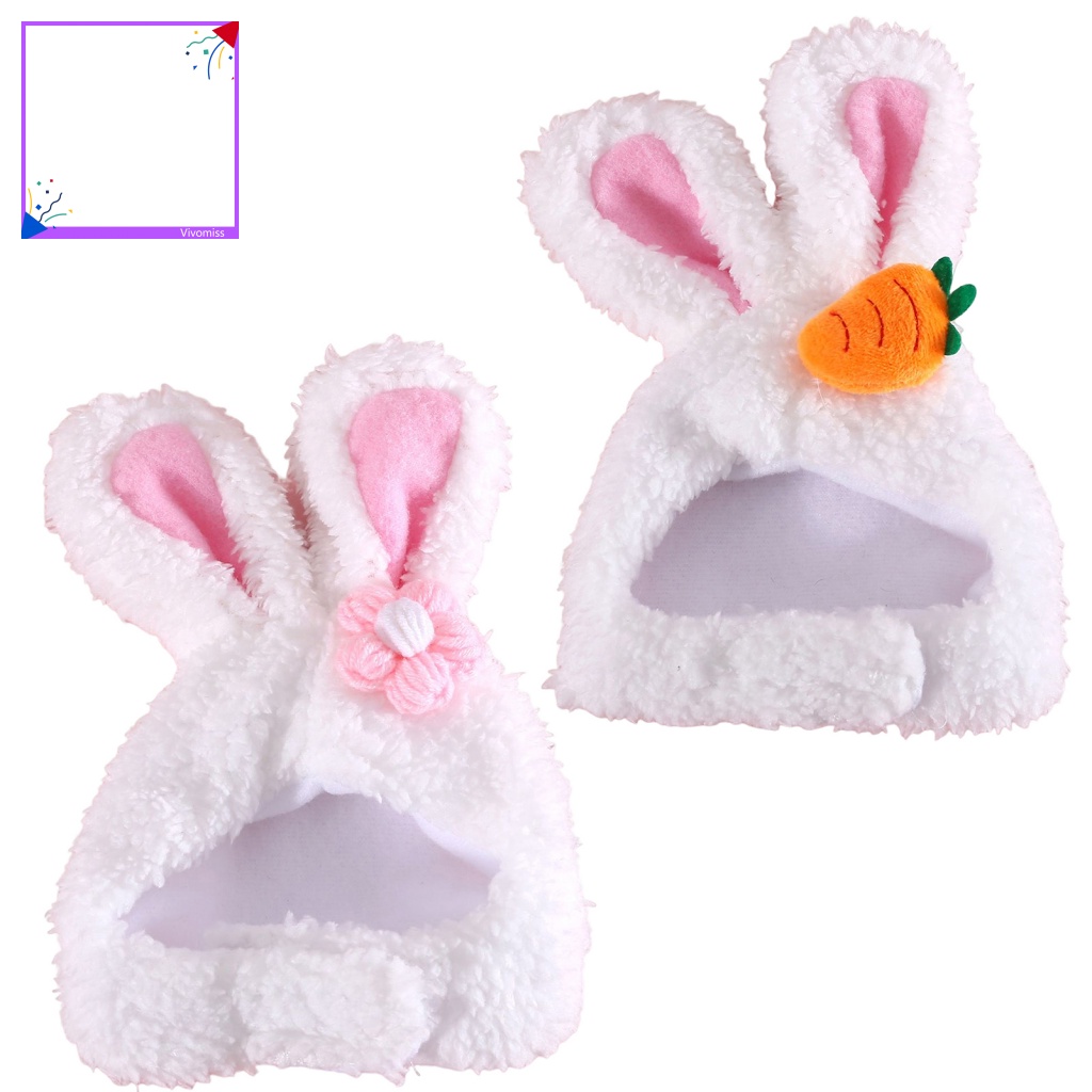 [VM] Mũ Tai Thỏ Bằng Vải Lông Mềm Mại Thoải Mái Chụp Ảnh Cho Thú Cưng