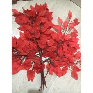 Lá cây giả trang trí - cành lá si màu giả làm cây lá màu, cổng cưới, tường cỏ sự kiện