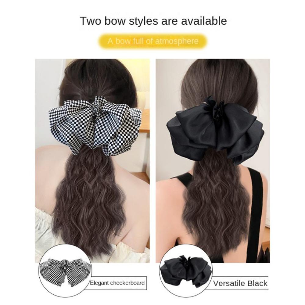 ANEMONE Tóc Giả Thắt Nơ Bằng Sợi Tổng Hợp Chất Lượng Cao Tự Nhiên Có Kẹp Tóc Đuôi Ngựa Cho Nữ