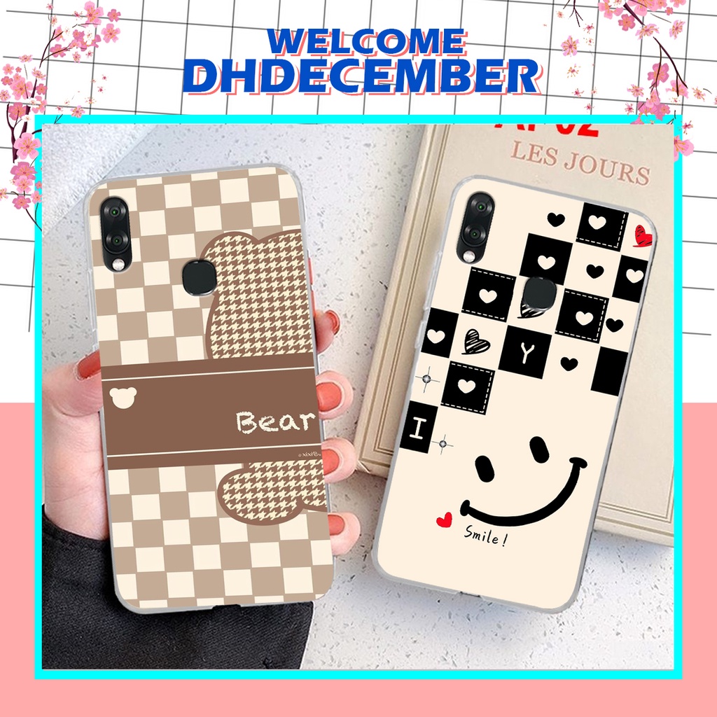 Ốp lưng Vsmart JOY 1 PLUS in hình tim, kẻ vuông mẫu mới CỰC XINH