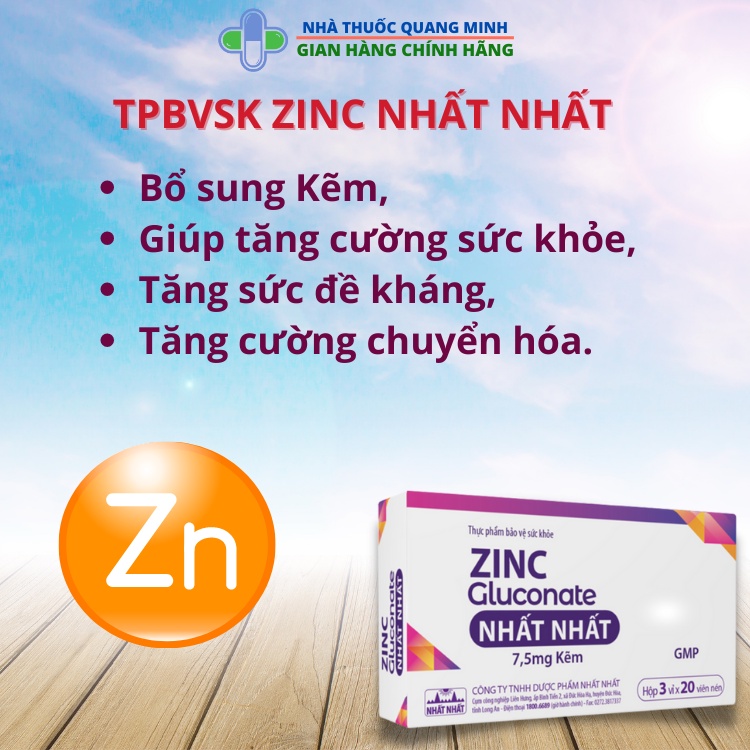 Viên Kẽm ZinC Gluconate Nhất Nhất