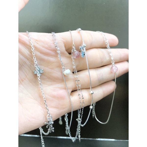 Lắc chân bạc nữ dạng nhỏ thanh mảnh - Bạc Ý 925