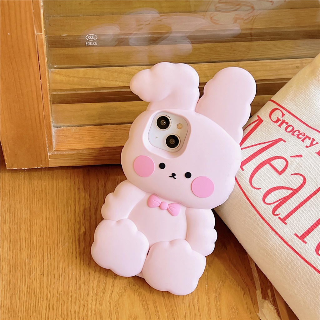Ốp Điện Thoại Silicon Dẻo In Hình Thỏ Bông Cho iphone 14 Pro Max 13 Pro Max 12 Pro Max