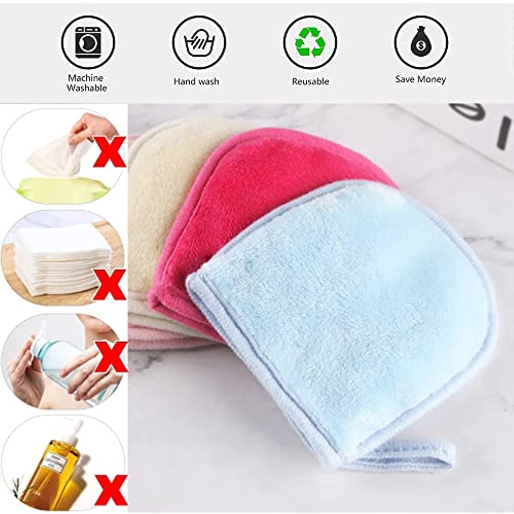 Găng Tay Rửa Mặt Bằng Sợi Microfiber Có Thể Tái Sử Dụng Cho Da Khô Và Nhạy Cảm ruiyan