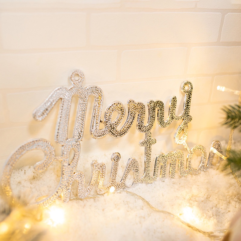 Phụ Kiện Treo Trang Trí Cây Thông Giáng Sinh Bằng Nhựa In Chữ Merry Christmas