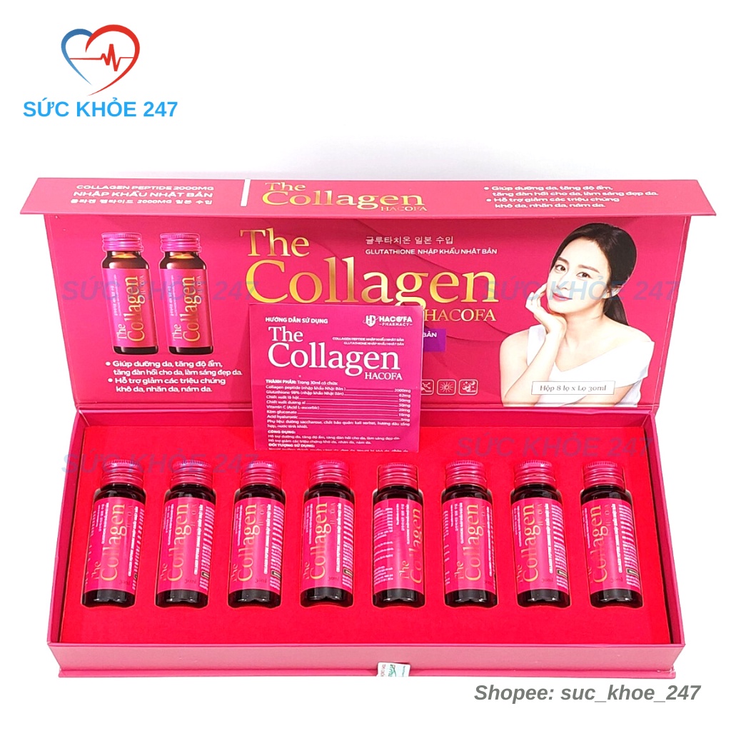 Nước Uống The Collagen 8 Lọ/Hộp - COLLAGEN PEPTIDE 2000MG Nhập Khẩu Nhật Bản Giúp Tăng Đàn Hồi, Giảm Nám & Làm Sáng Da