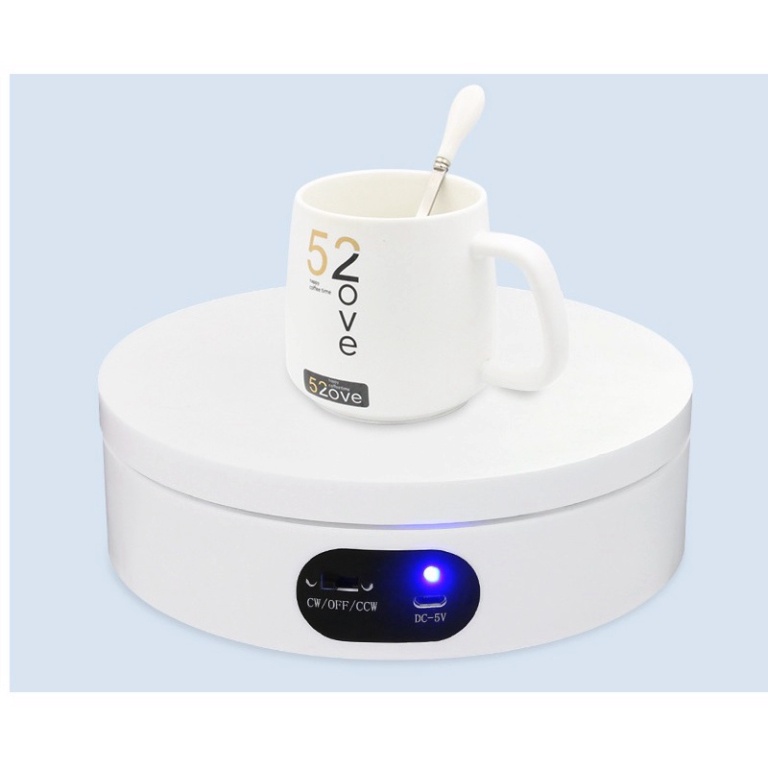 Bàn xoay trưng bày sản phẩm, đế xoay trưng bày sản phẩm 12cm xoay 360 độ dùng pin hoặc cắm điện trực tiếp