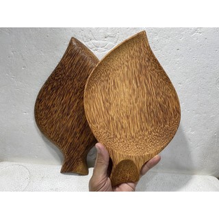 Đĩa hình chiếc lá gỗ dừa - khay gỗ thiên nhiên dùng làm decor chụp ảnh