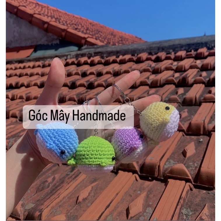 Móc khoá hình cá voi bằng len  - Đồ Handmade