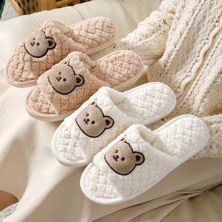 Dép bông hở mũi nữ mẫu Bear