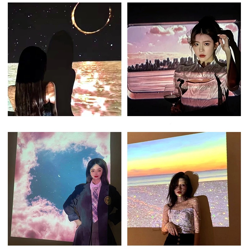 Đèn Chiếu Phông Nền Hình Bầu Trời Đầy Màu Sắc Cho Tiệc Sinh Nhật Giáng Sinh