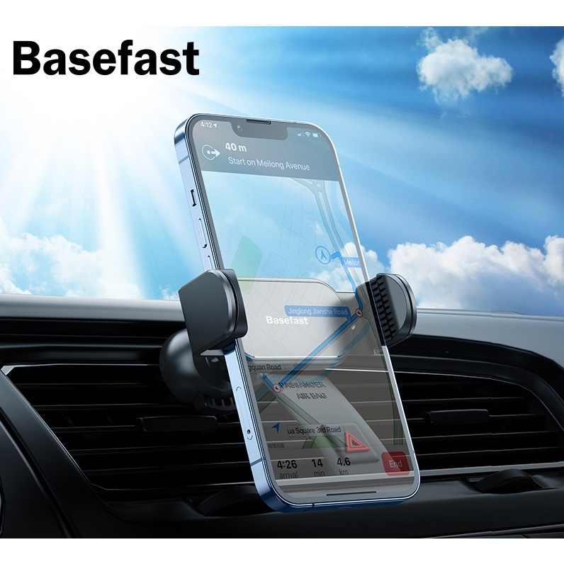 Giá đỡ kẹp điện thoại trên ô tô Basefast GK10  Gắn cửa giá điều hòa, xoay 360 độ nhỏ gọn cho di động 4,5-7 inch