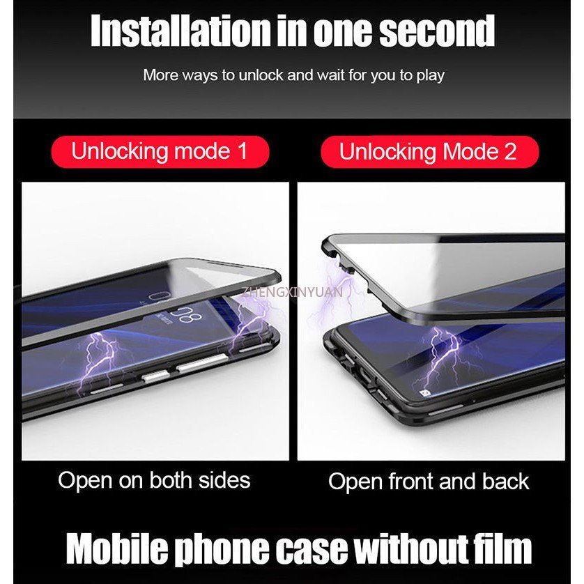 Ốp Điện Thoại Kính Cường Lực Hai Mặt Viền Kim Loại Nam Châm Cho VIVO Y35 Y22S 4G 2022 VIVO Y22 Y 35