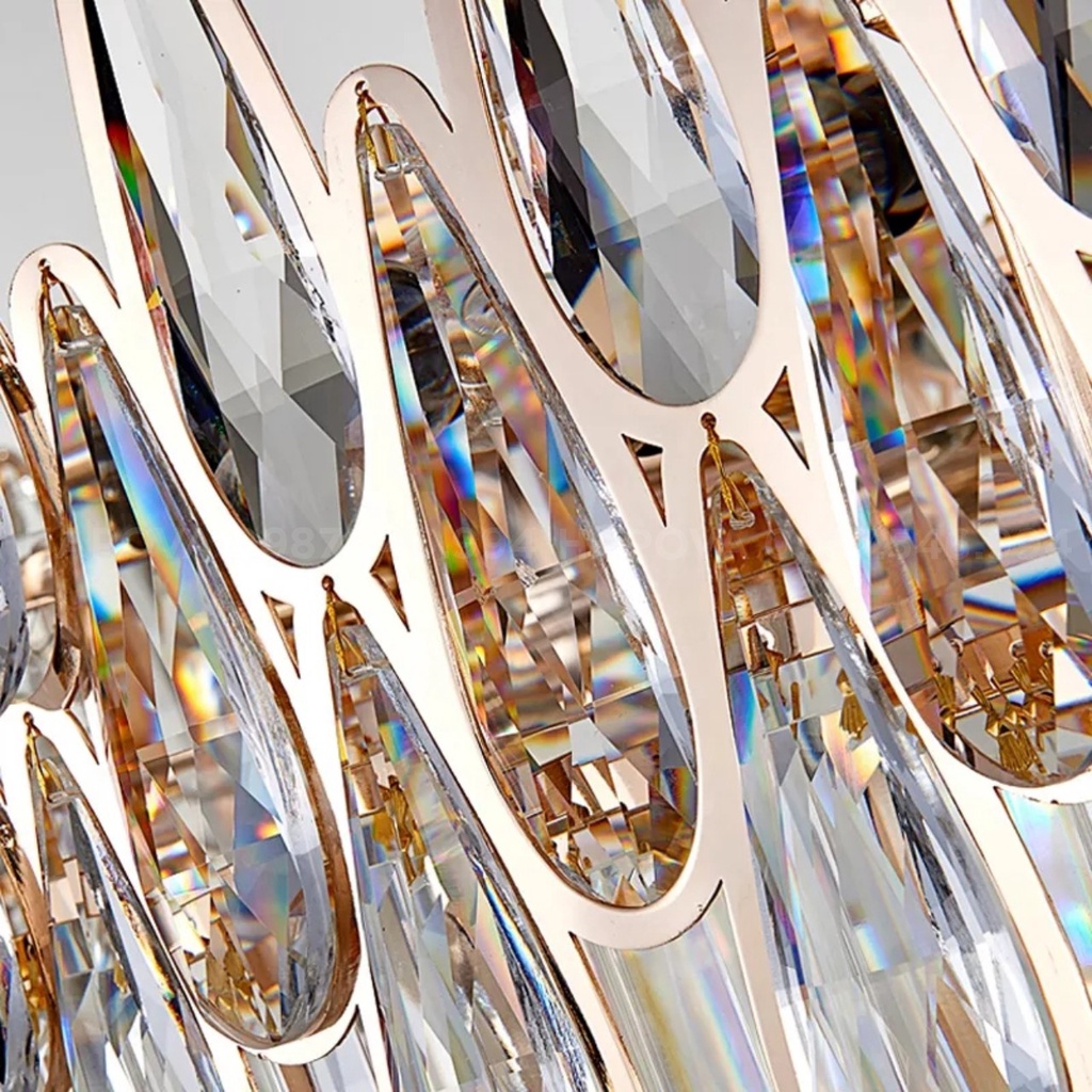 Đèn chùm pha lê, đèn treo trần HAPOVA REATY 0982 đường kính 750mm Kèm bóng E14