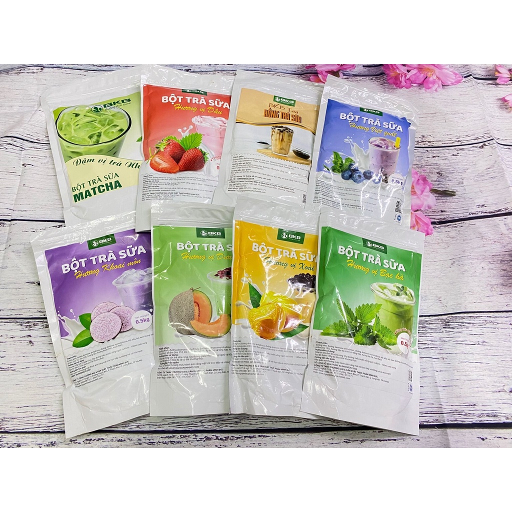 (PVT) Bột trà sữa pha sẵn/uổng liền BKB các vị 500g