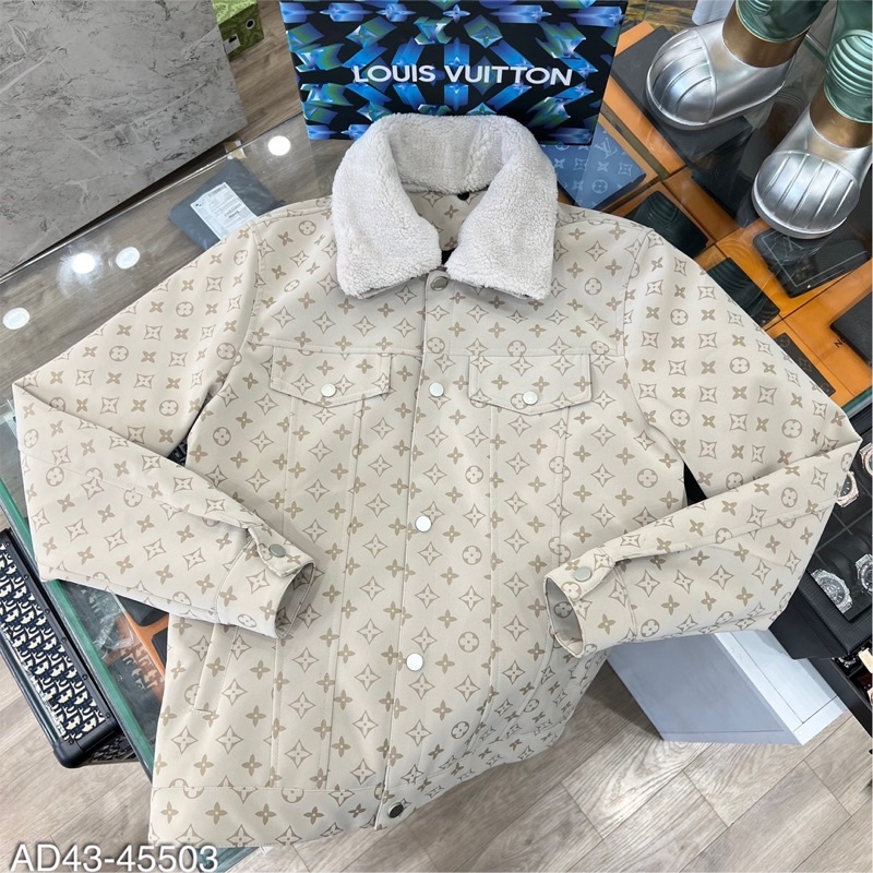 Áo khoác Da Vân L.V Cổ Lông New