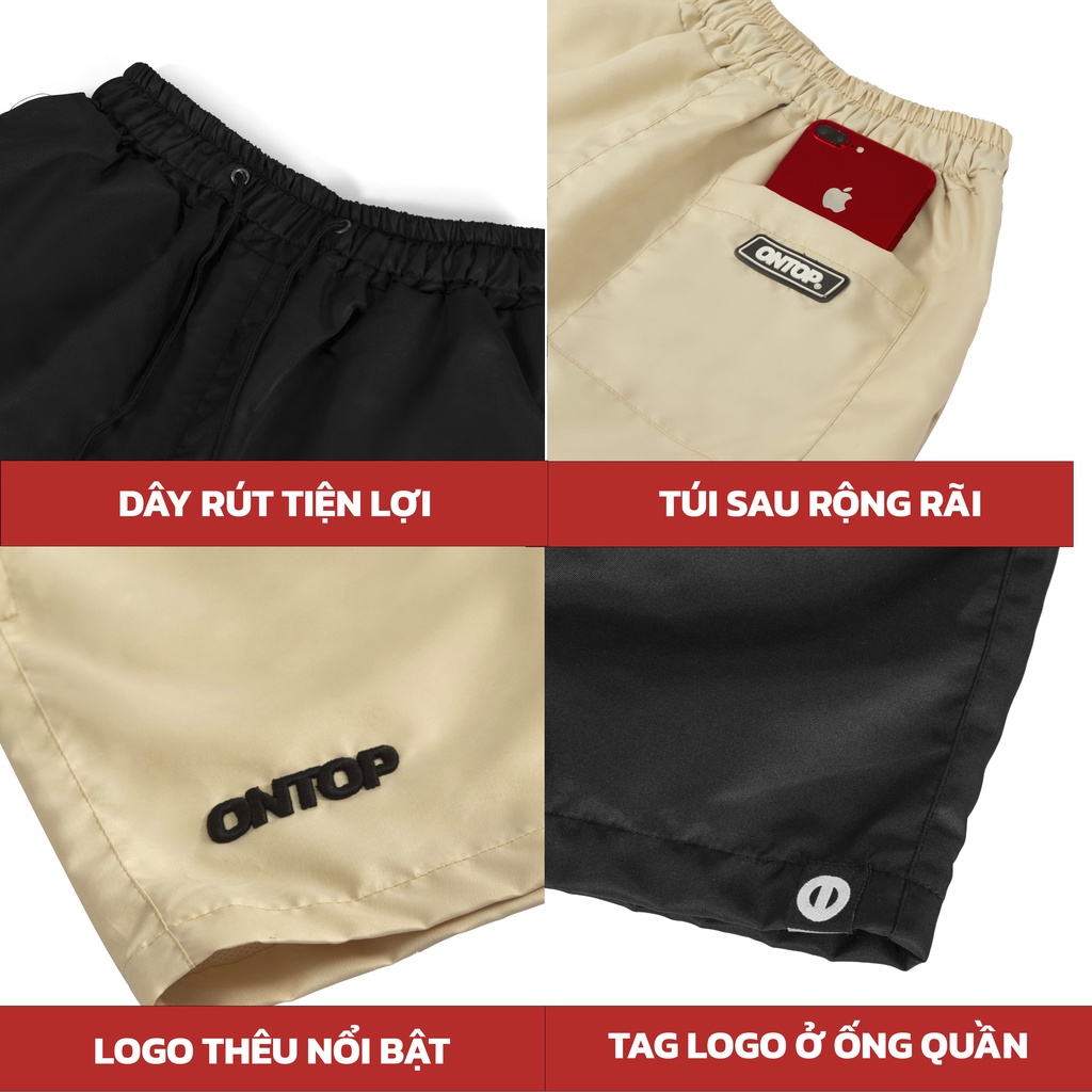 Quần short nam nữ basic local brand ONTOP lưng thun, vải dù - Basic Short O14-Q2