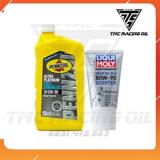 Combo nhớt pennzoil ultra platium 5w30 và nhớt lap liqui 80w90